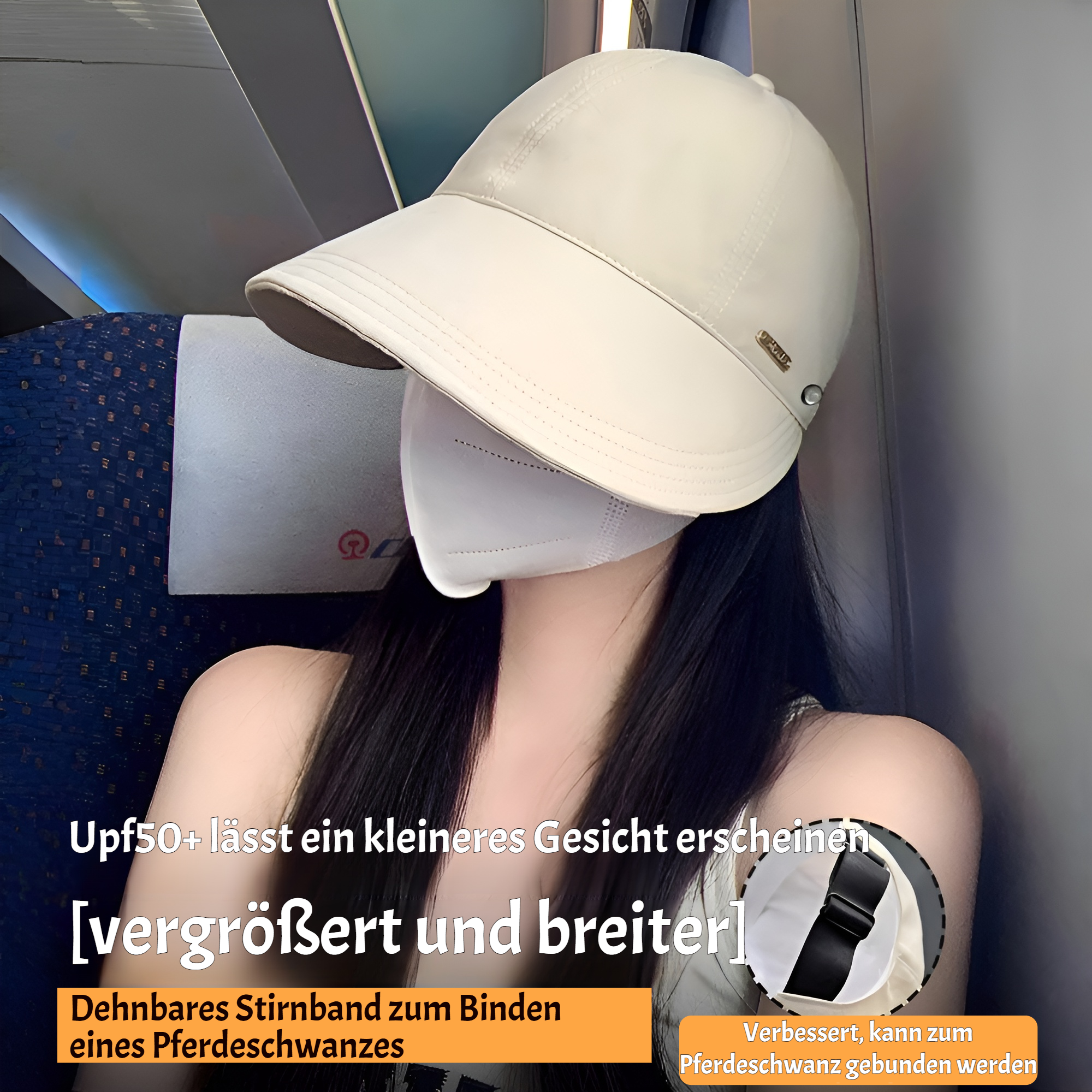 Leichte Sonnenkappe mit extra breitem Schirm in der Produktansicht