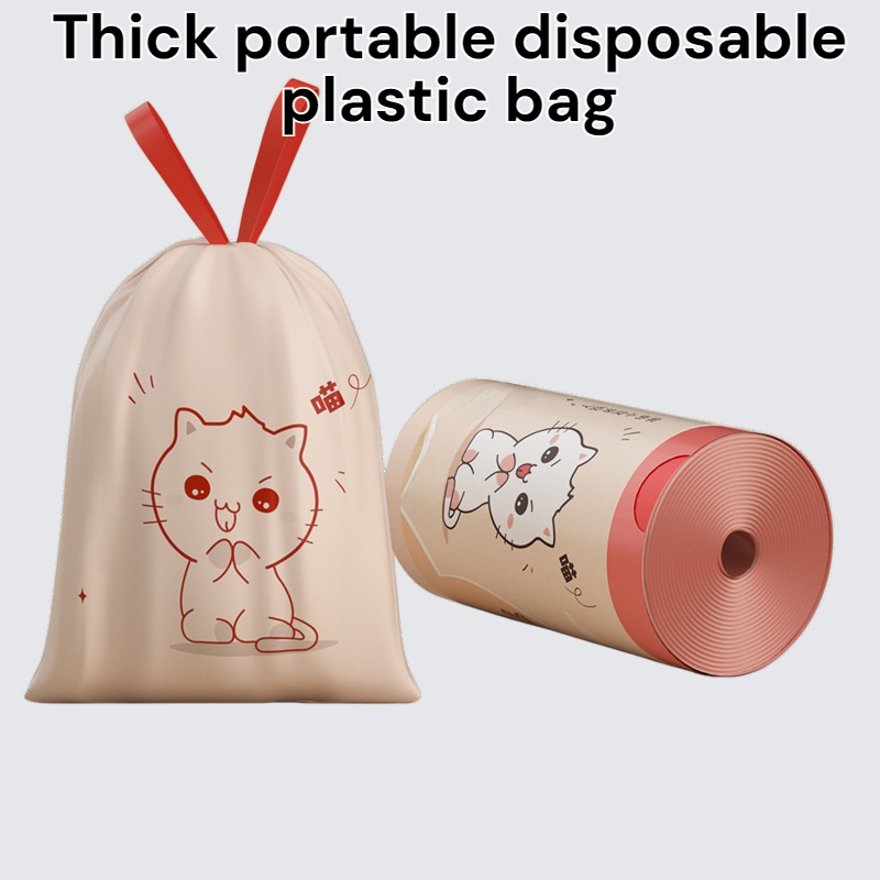 Thickened household portable automatic closing disposable plastic bag kitchen cleaning bag
