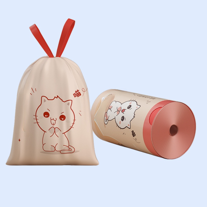 Thickened household portable automatic closing disposable plastic bag kitchen cleaning bag