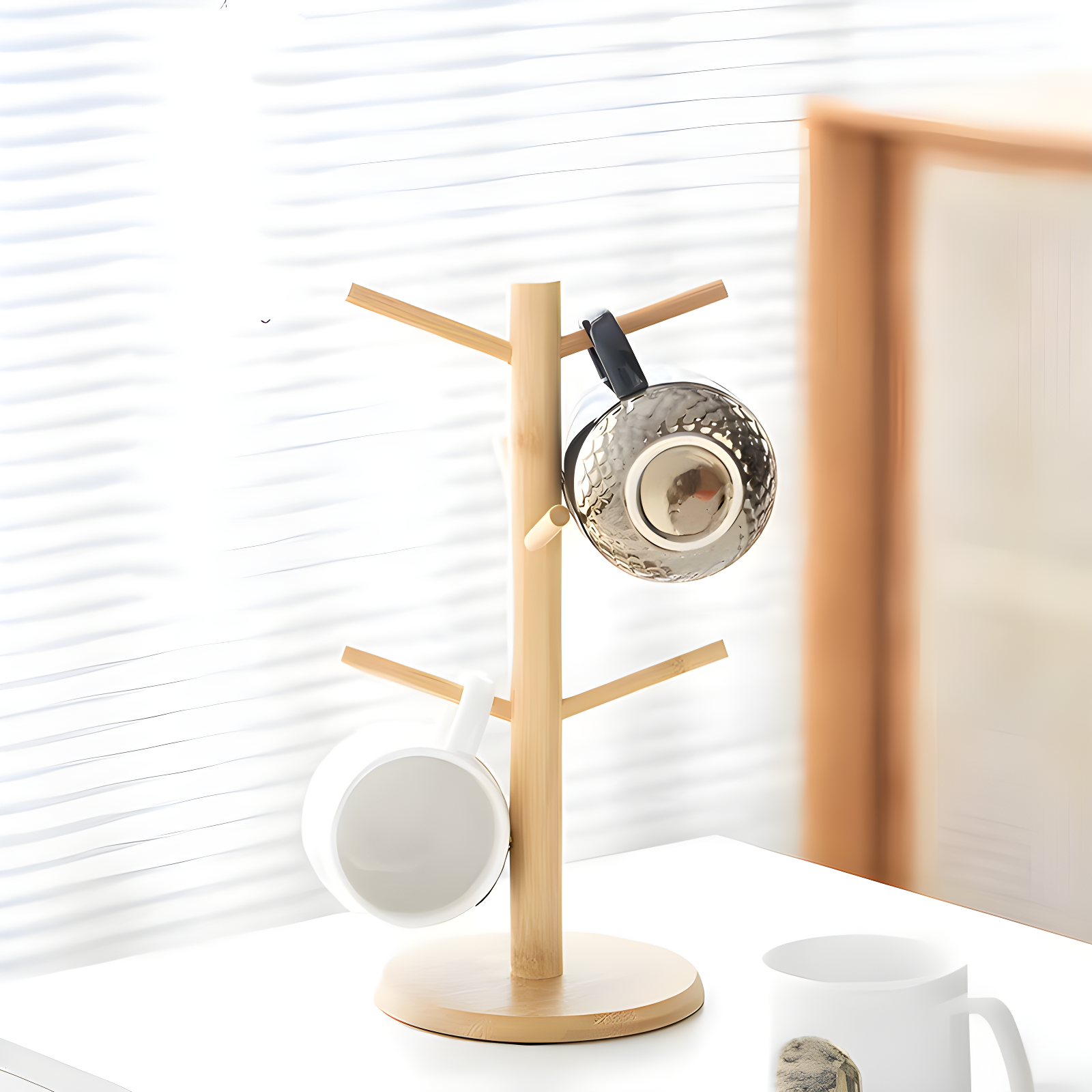 ティーカップグラスラック排水ラックリビングルームウォーターカップマグ収納ラックデスクトップ収納