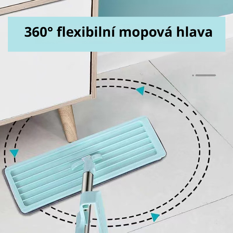 Mop vhodný pro dřevěné podlahy, robustní a odolný, vyrobený z mikrovlákna