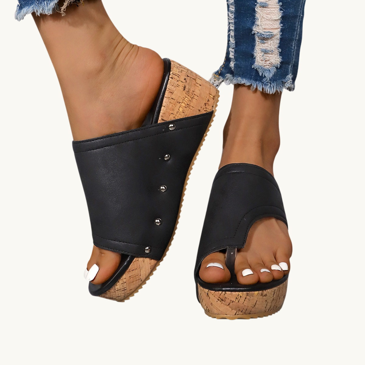 السيدات النعال مع سميكة أسفل كليب