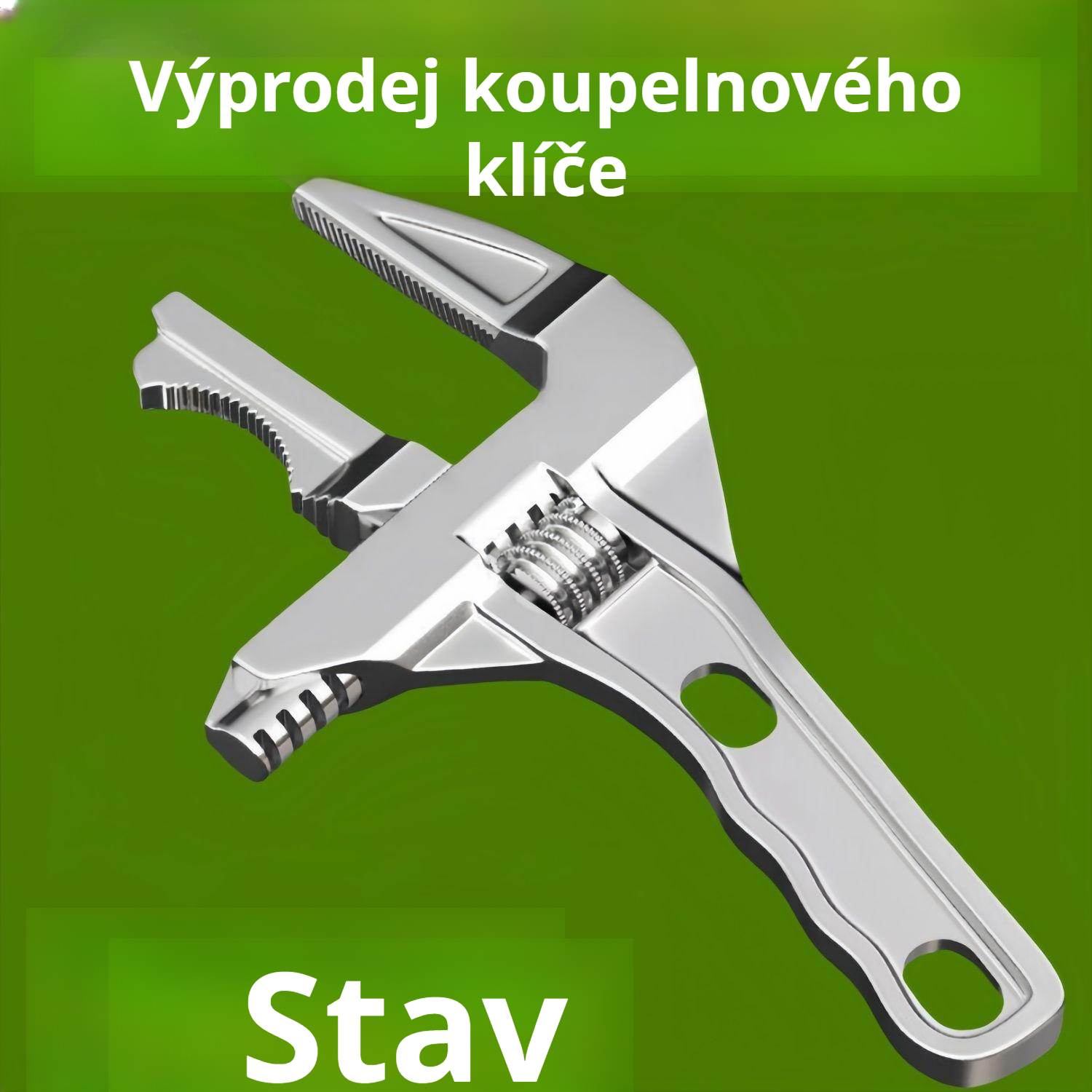 Manuální klíč s velkým otvorem a krátkou rukojetí detail