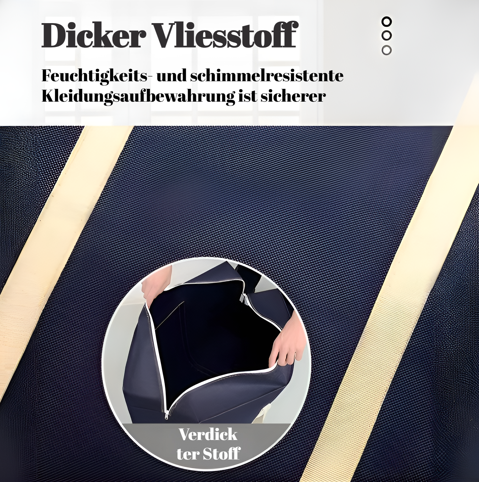 Vlies-Umzugstasche mit großem Fassungsvermögen, Aufbewahrungstasche für Haushaltsdecken, einfarbig, 