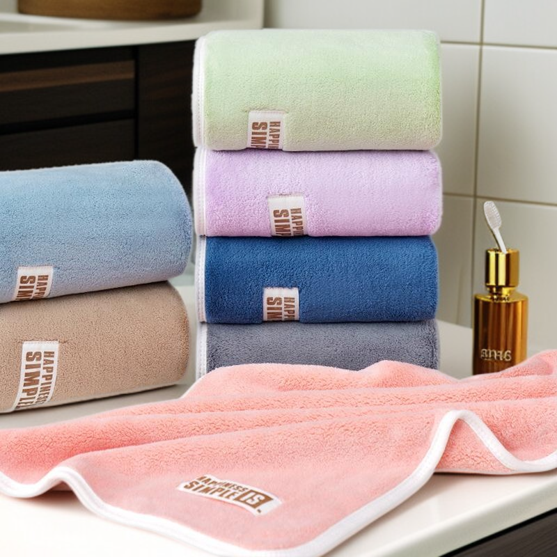 샹펑 코럴 더 두꺼운 빅사이즈 흡수 타월 성인 가정용 소프트 세안 타월