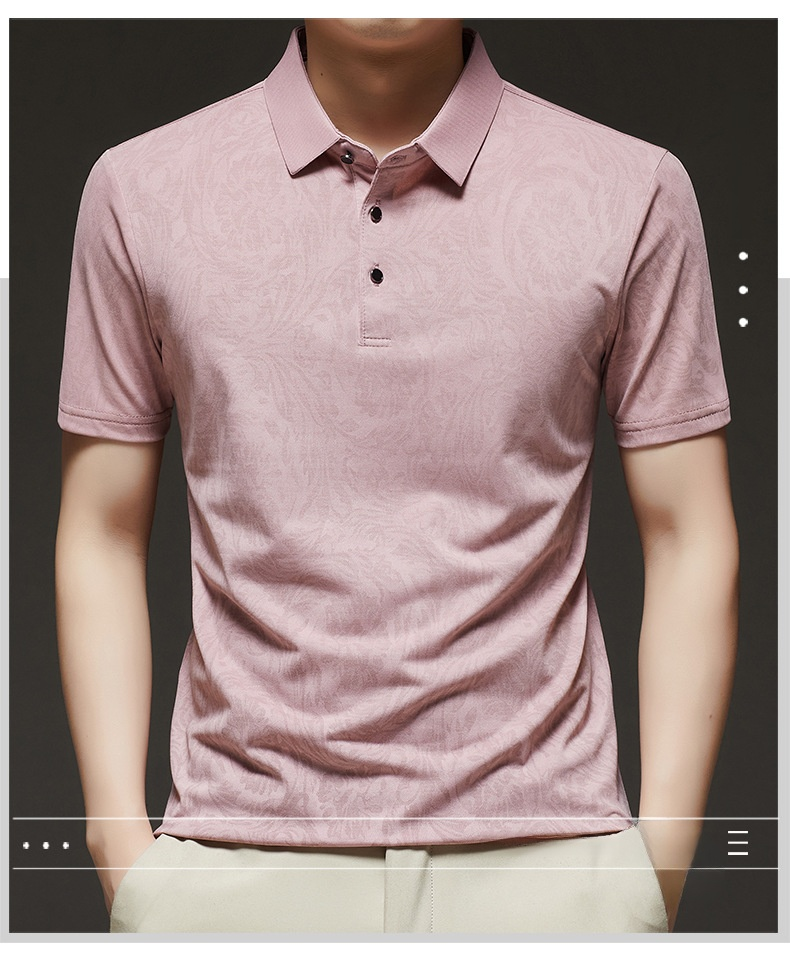 夏用ビジネスカジュアルメンズ半袖バギーTシャツ全体画像