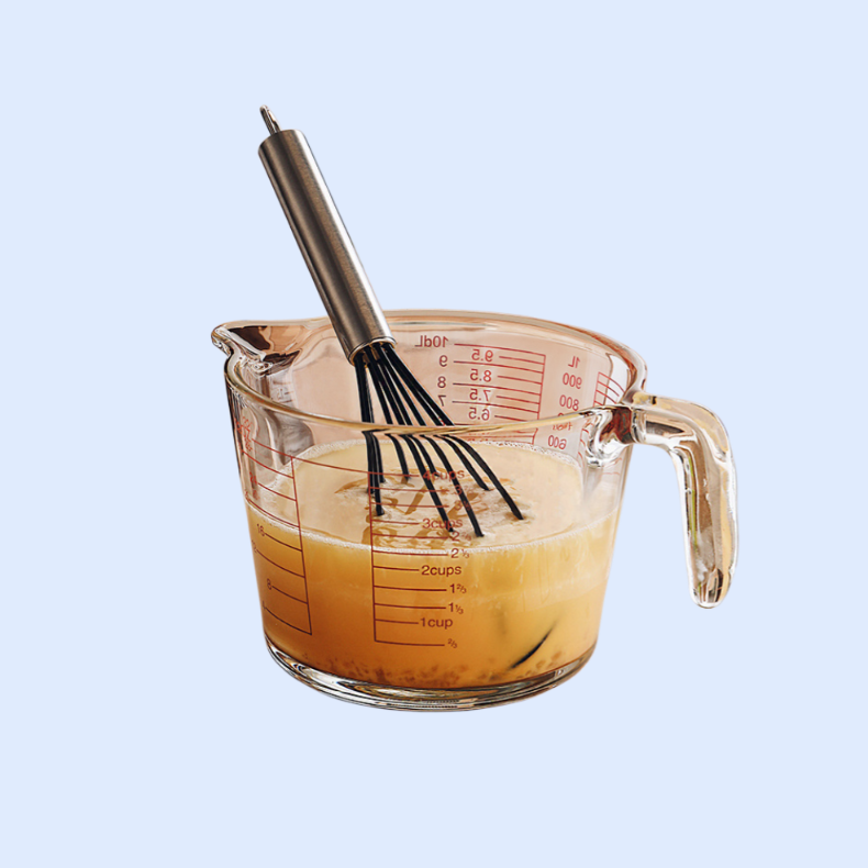 持ち手付き家庭用シンプルガラス計量カップ