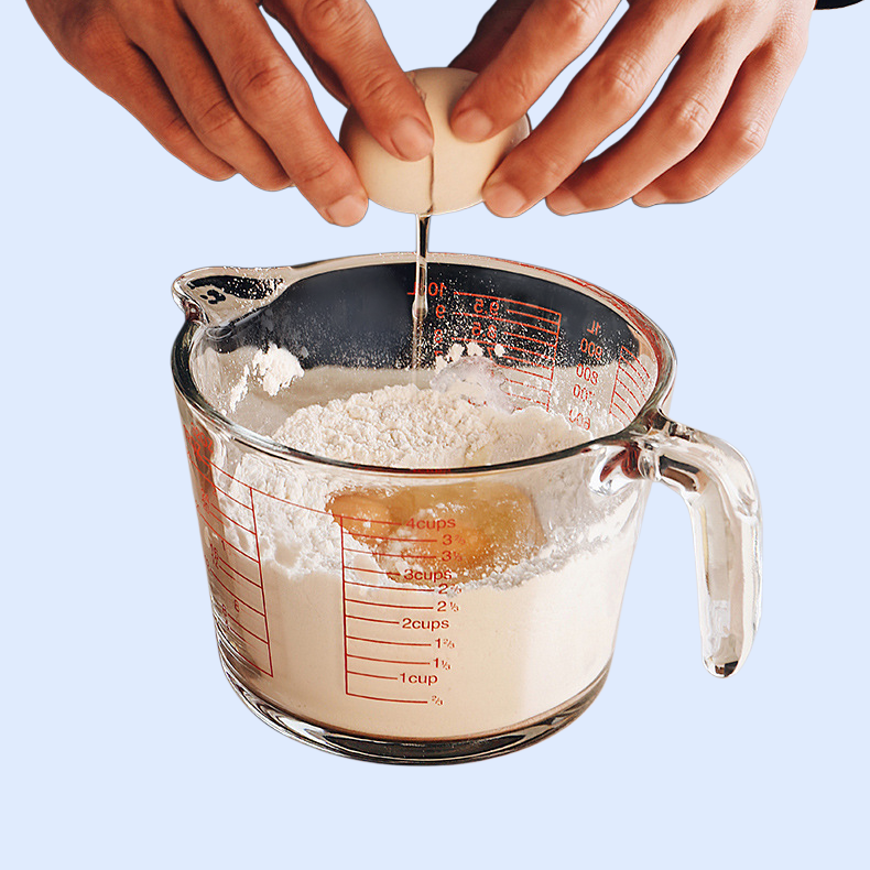 持ち手付き家庭用シンプルガラス計量カップ
