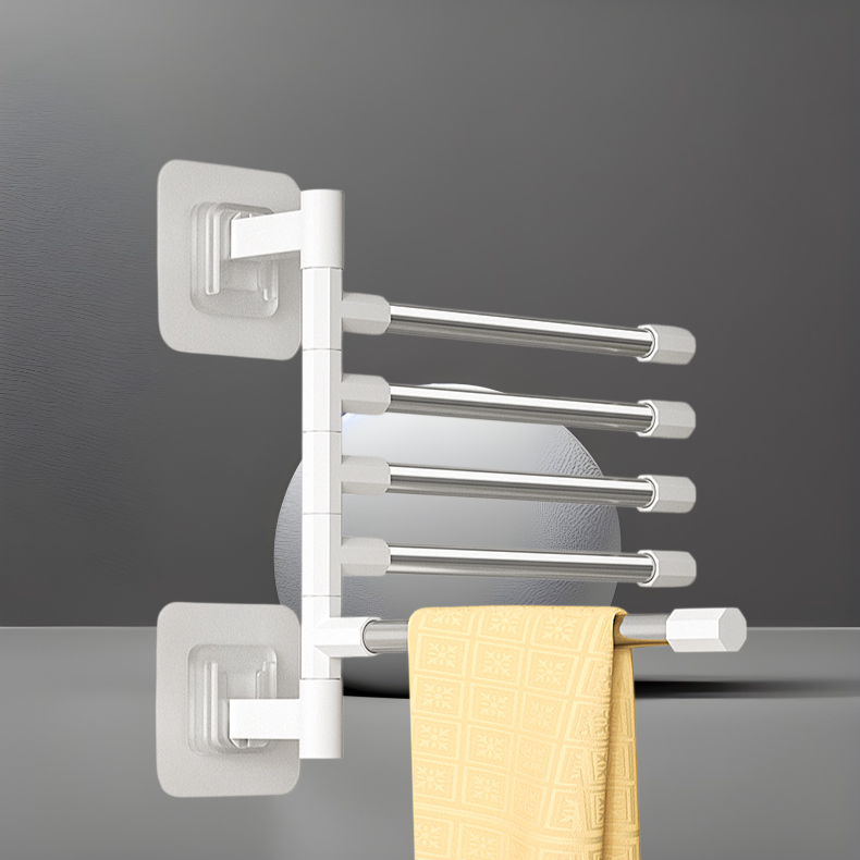 バスルームパンチフリー壁掛け回転タオルラックバスルームラック多層吊り下げロッドトイレ吊り下げ折りたたみ