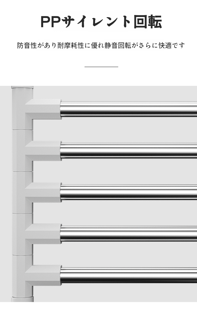 工具不要なパンチフリー設置タオルラック