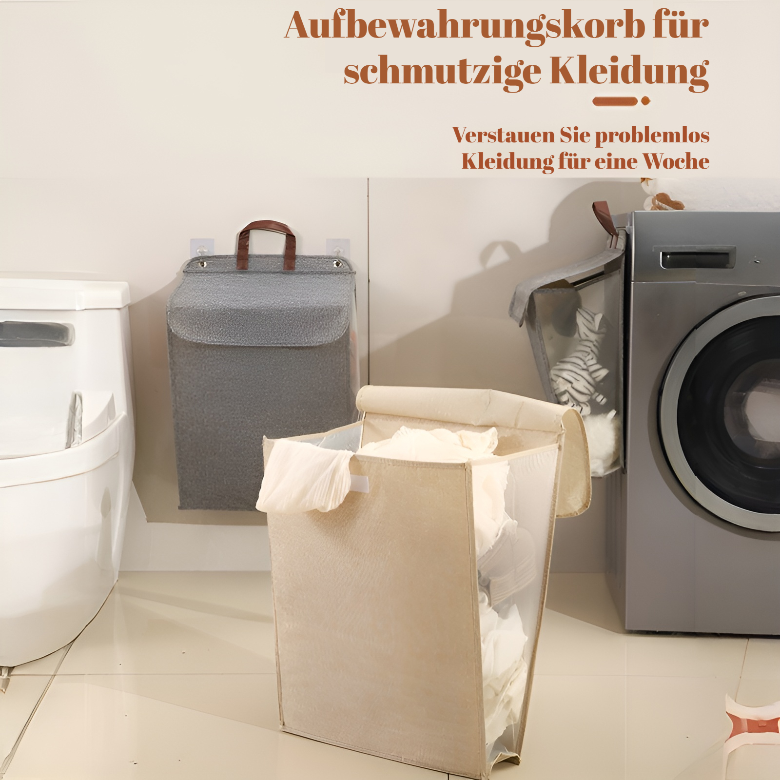 Haushaltskorb für schmutzige Kleidung mit großem Fassungsvermögen, Aufbewahrungskorb für Kleidung, S