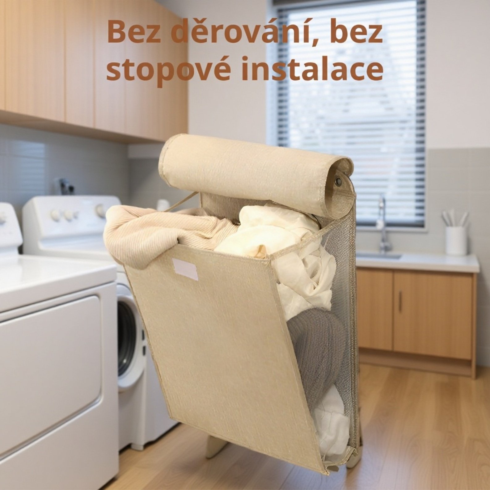 Skládací textilní koš na prádlo s velkým objemem