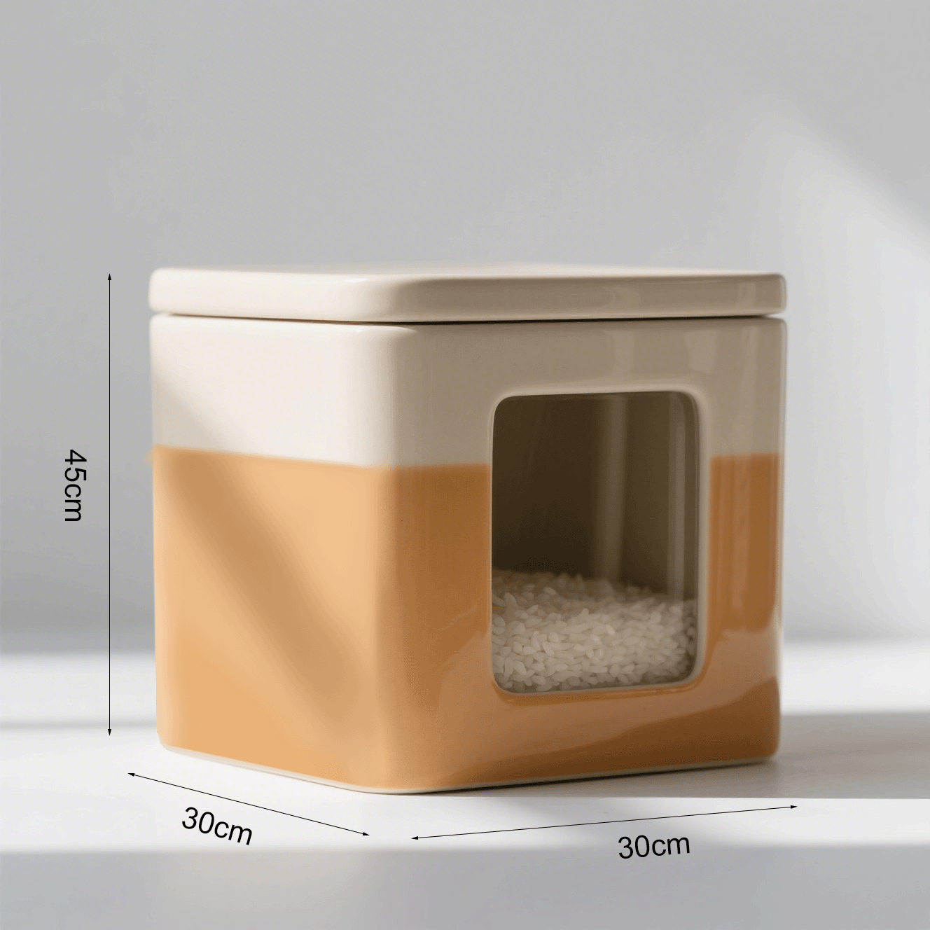 Contenedor de arroz con tapa de sellado seguro