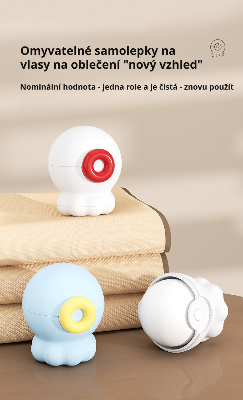 omyvatelný váleček na chlupy ve tvaru chobotnice