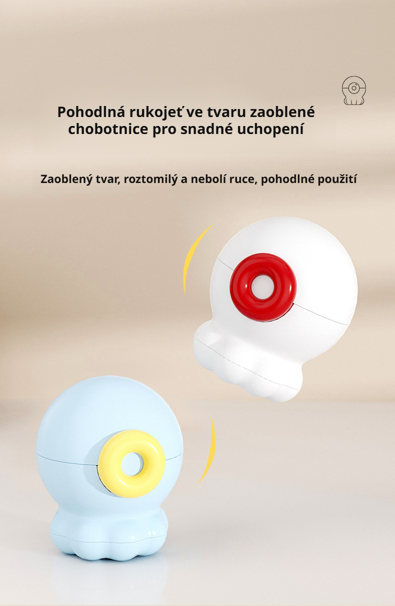 designový váleček na chlupy chobotnice
