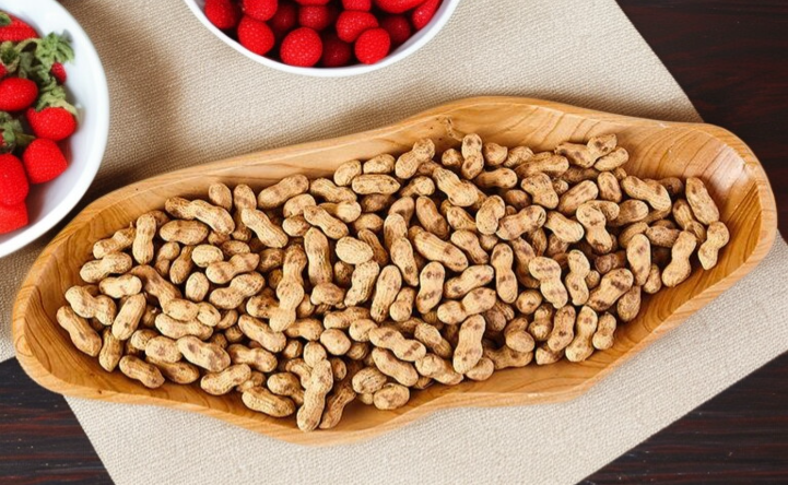 식탁 위에 놓인 친환경 나무 쟁반