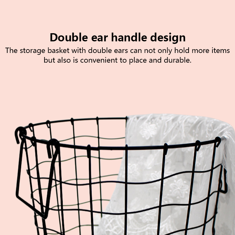 Nordic style wrought iron storage basket