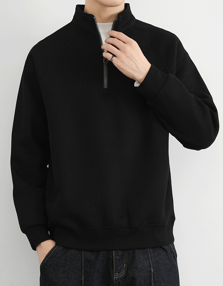 남성용 기모 반집업 맨투맨