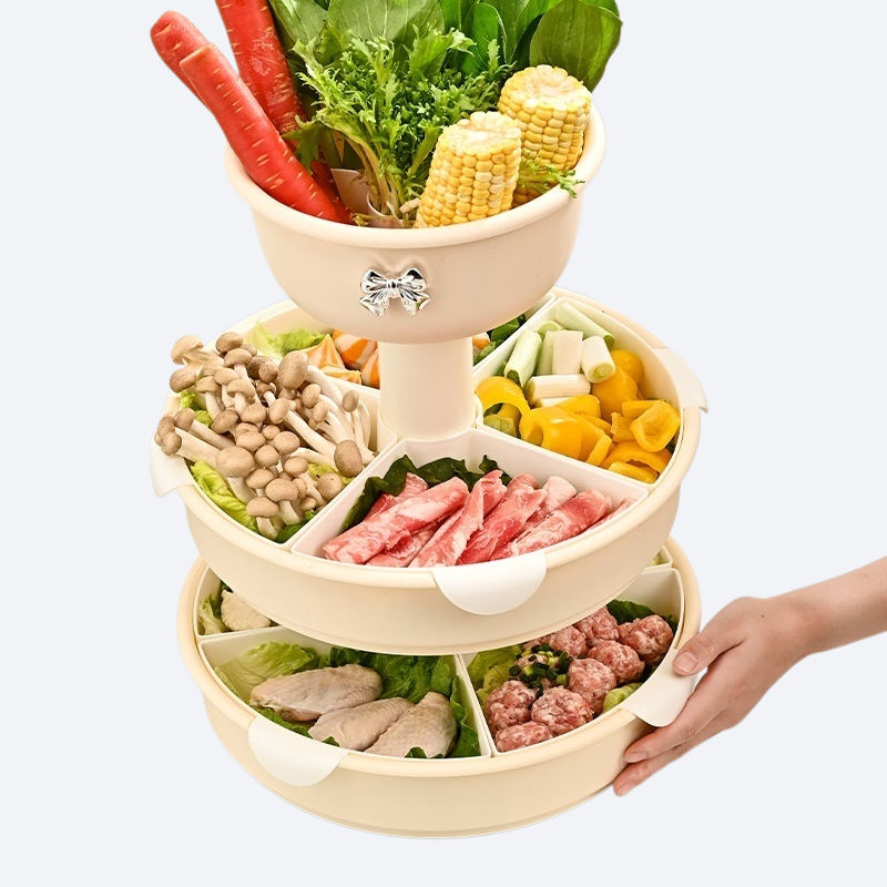 回転可能なキッチン野菜の重ね合わせ