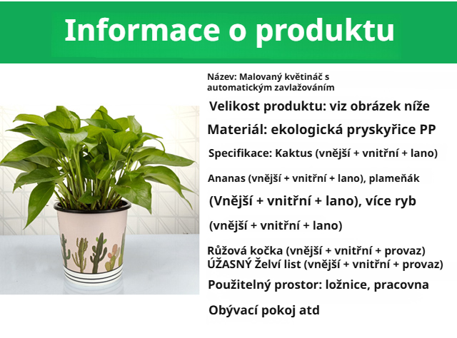 Stylový malovaný květináč na parapetu