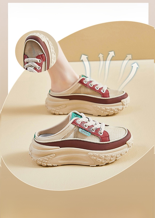 캐주얼 통기성 운동 슬리퍼식 키높이 통굽 신발 