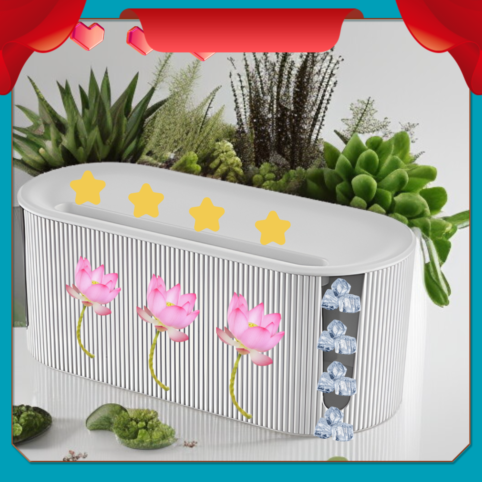 デスク上で使用中のワイヤープラグボード収納ボックス