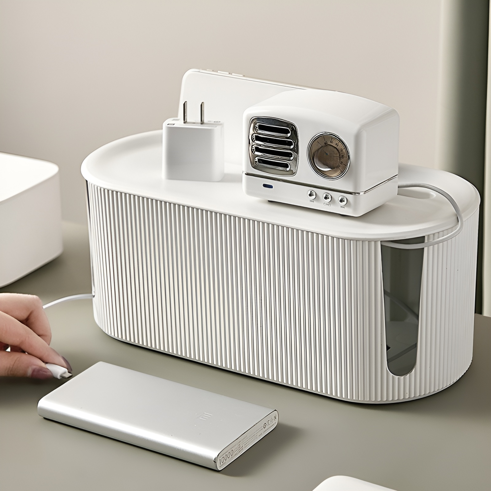 ワイヤープラグボード収納ボックスソケットネットワークケーブルデータケーブル多機能プラグボードカードスロット収納ボックス付き