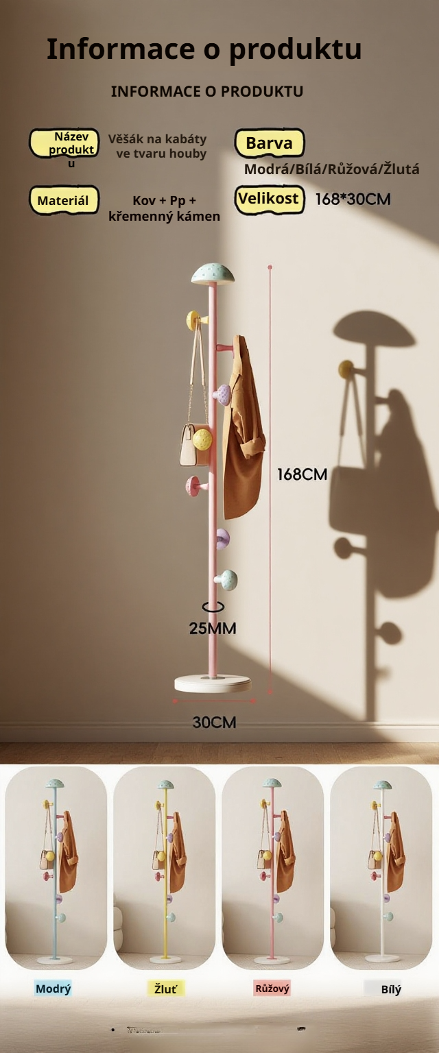 Barevný stojan na oblečení pro veselý domov