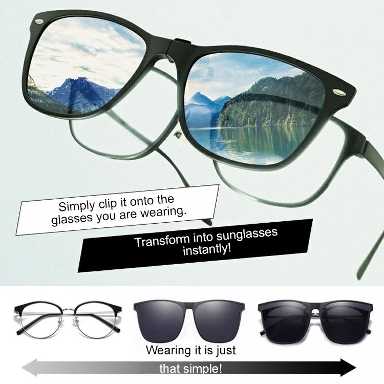 Ultra-light polarized sunglasses clip-on for men and women