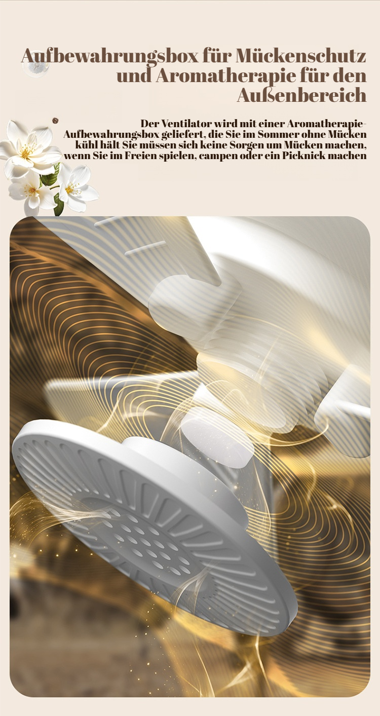 2025 Hängender/Desktop-2-in-1 tragbarer Camping-Ventilator Licht USB wiederaufladbarer multifunktion