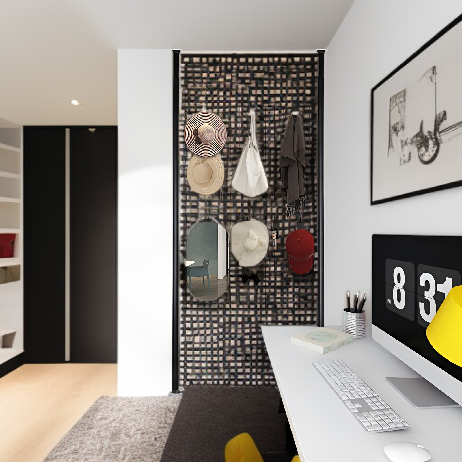 ハンガーラックの耐荷重テスト写真