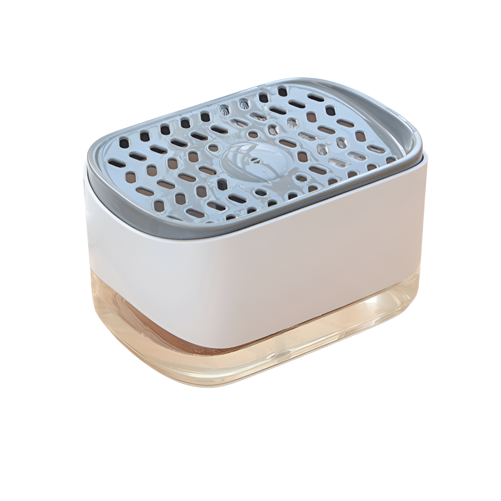 スポンジ置き スポンジホルダー 食器洗剤ディスペンサー ワンプッシュで洗剤がでる 片手操作 水切り機能 省スペース 洗剤ボトル ディスペンサー スポンジ置き キッチン 洗剤ディスペンサー 洗剤ボトル 