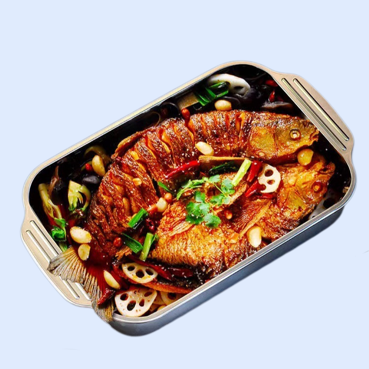 Stainless steel deep grilled fish pan