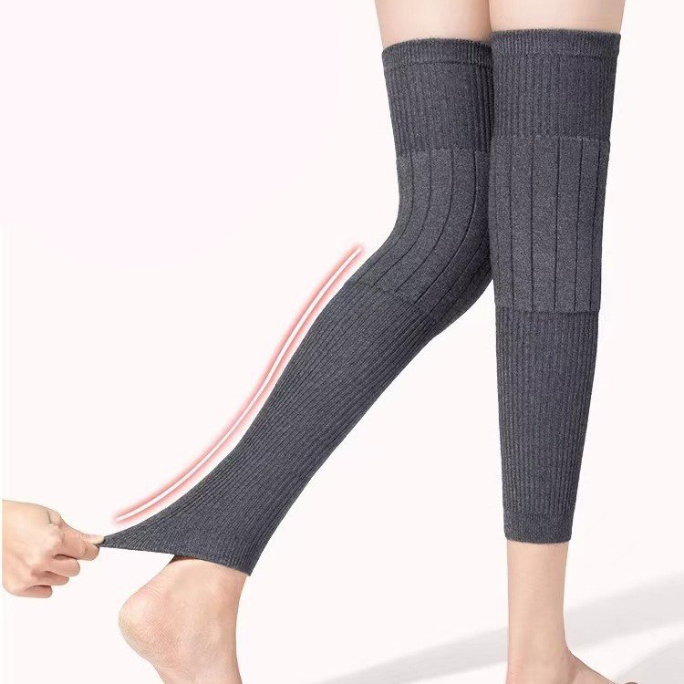 Extended warm cashmere knee pads