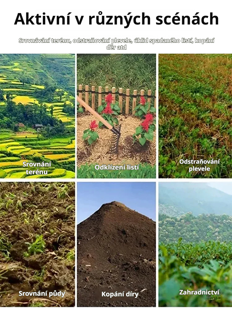 Multifunkční oddělitelné hrábě pro zemědělství