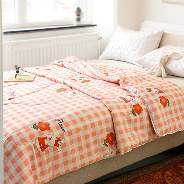 空調キルト抗菌サマーキルトシート 学生寮ダブル薄型キルト 肌に優しい大豆繊維のサマーキルト