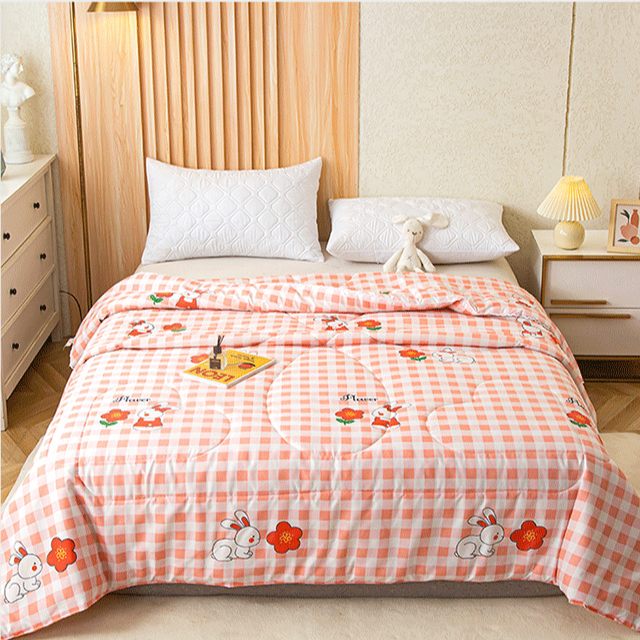 空調キルト抗菌サマーキルトシート 学生寮ダブル薄型キルト 肌に優しい大豆繊維のサマーキルト