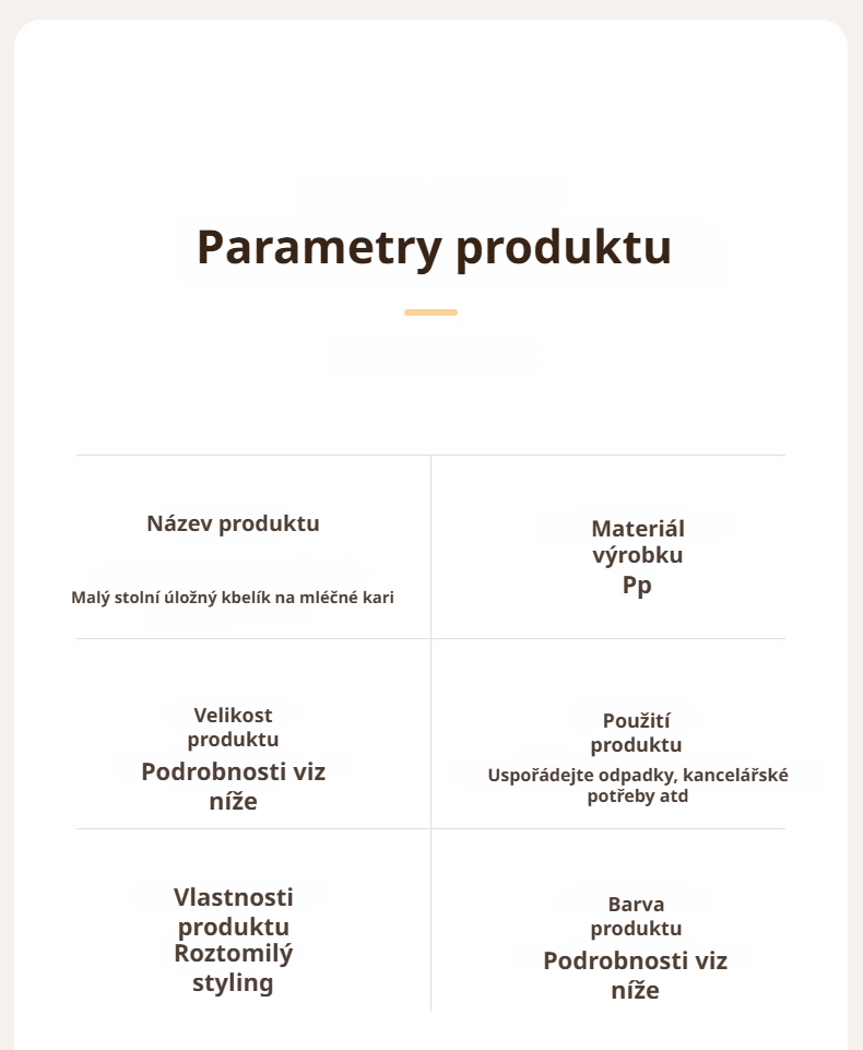 Snadno otevíratelný stolní koš na drobný odpad