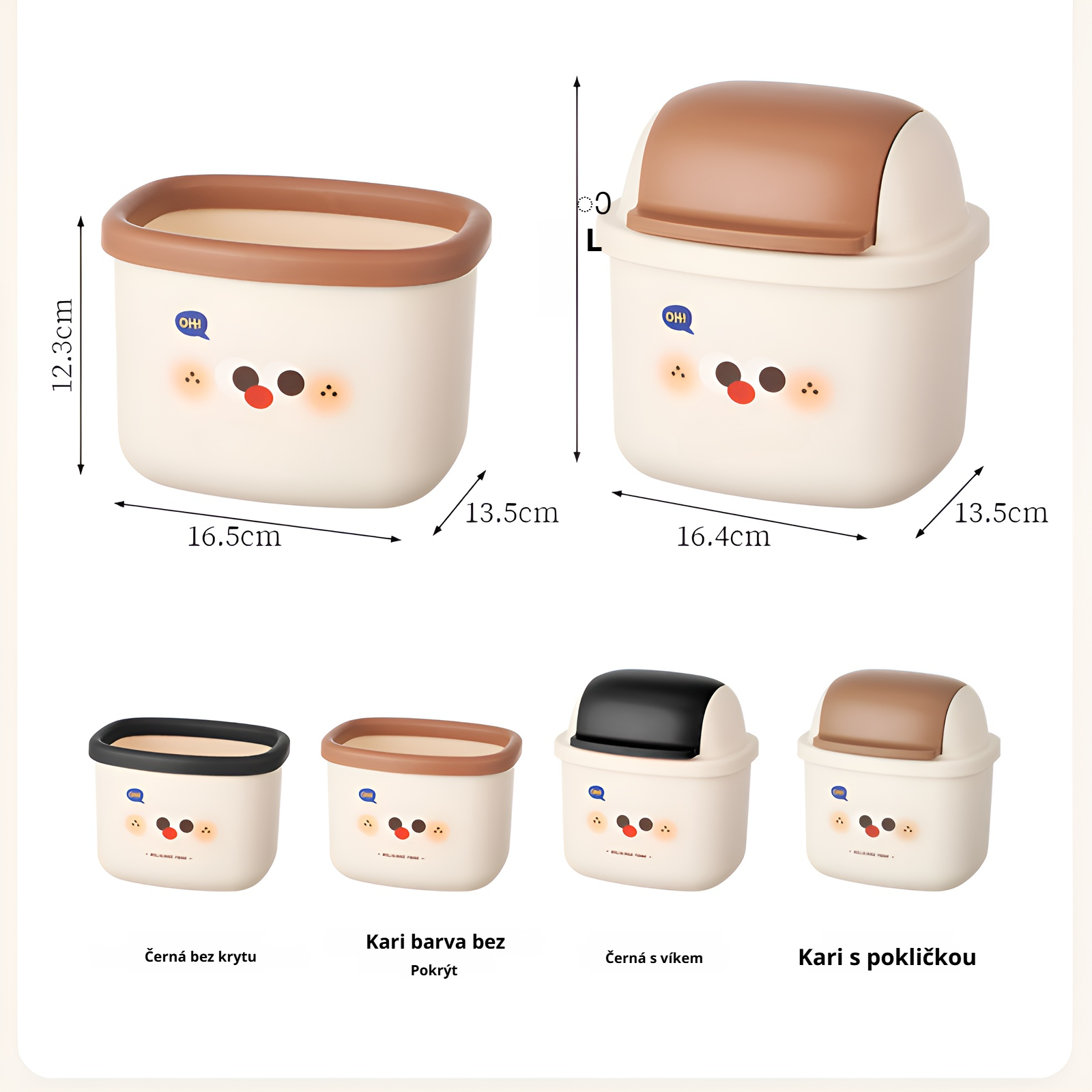 Roztomilý stolní koš na odpadky