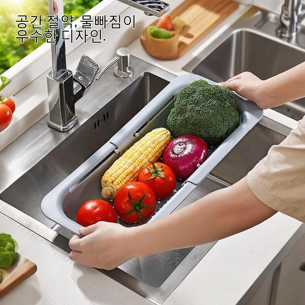 이중 신축 주방 세숫대야 물바구니