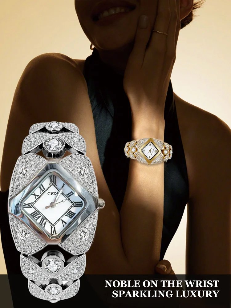 Luxury full diamond ladies quartz watch