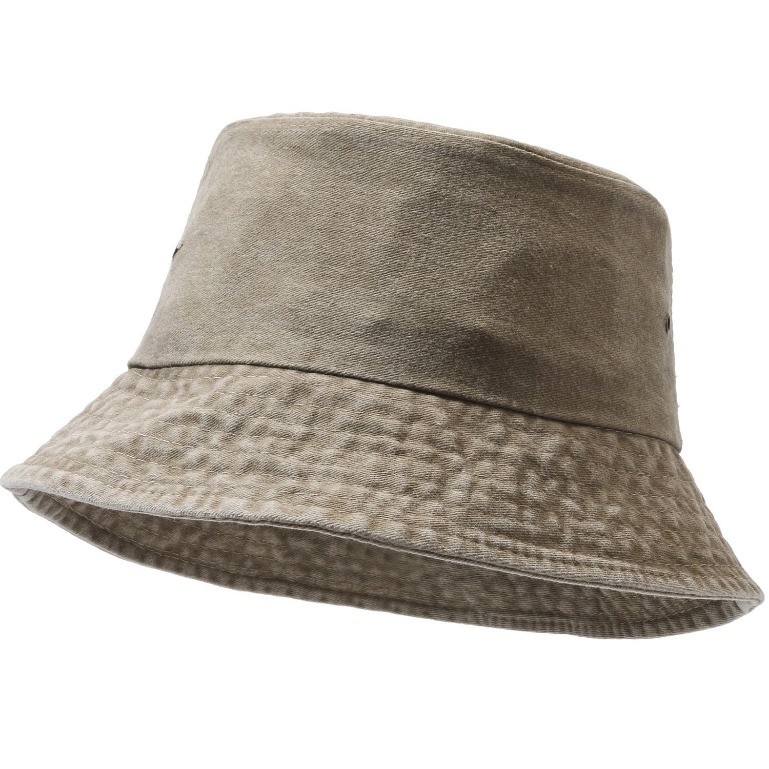 無地ウォッシュ加工のつばの短い漁師帽、メンズ春夏帽子、大きめ頭囲のアウトドア用サンハット、サンハット