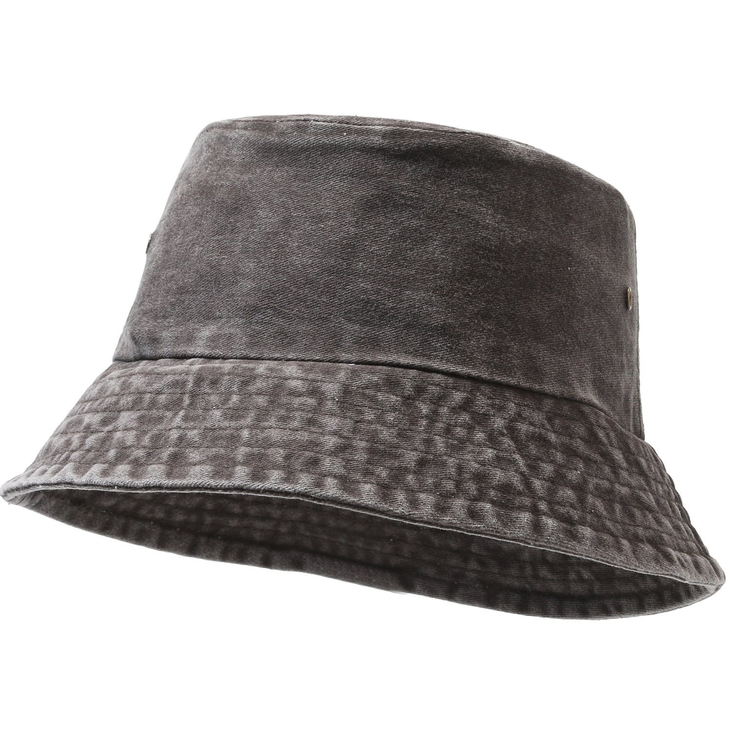 無地ウォッシュ加工のつばの短い漁師帽、メンズ春夏帽子、大きめ頭囲のアウトドア用サンハット、サンハット