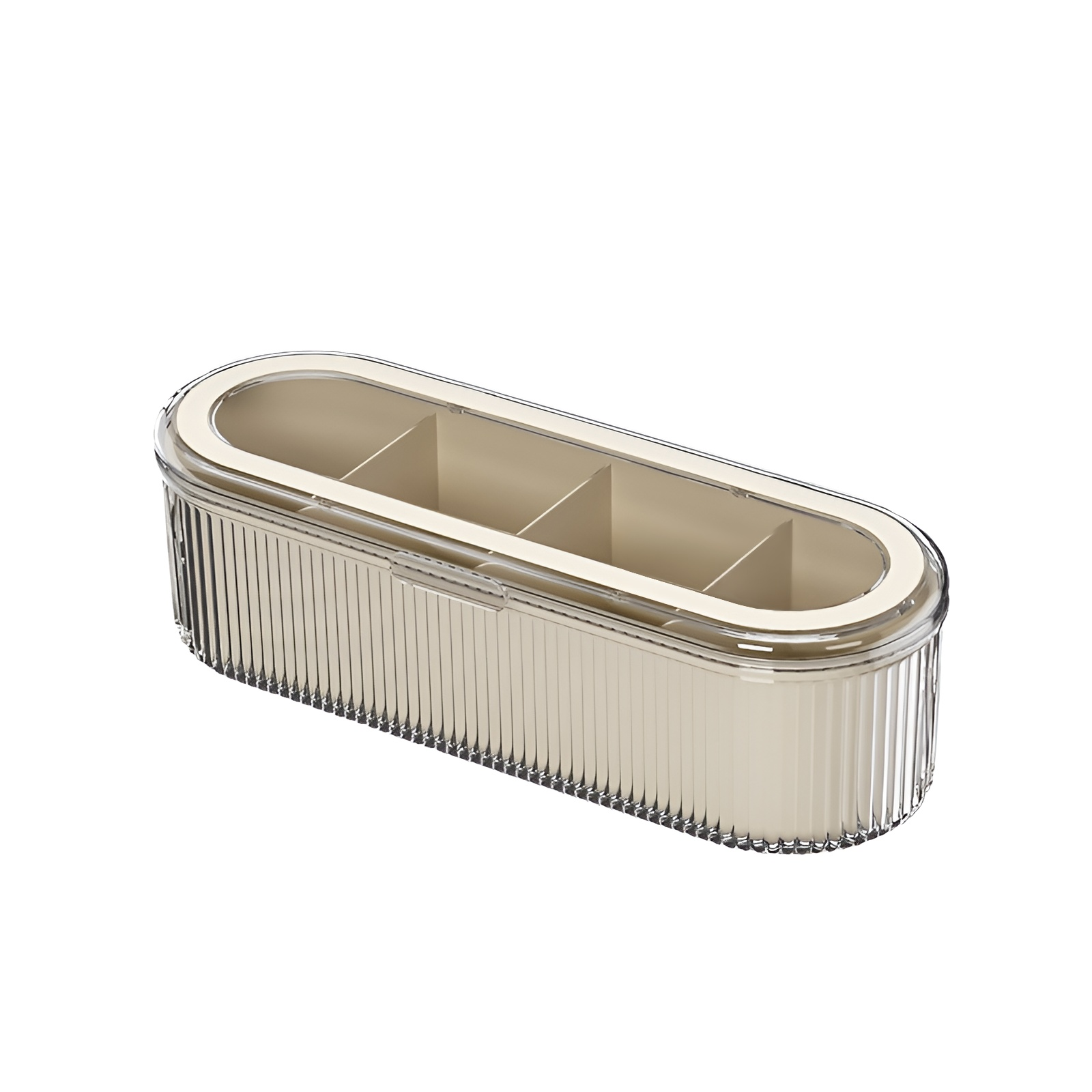 透明な蓋付きコスメ収納ボックス