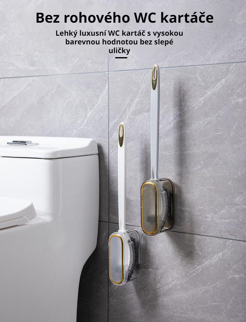 Moderní silikonový WC kartáč na zeď bez vrtání