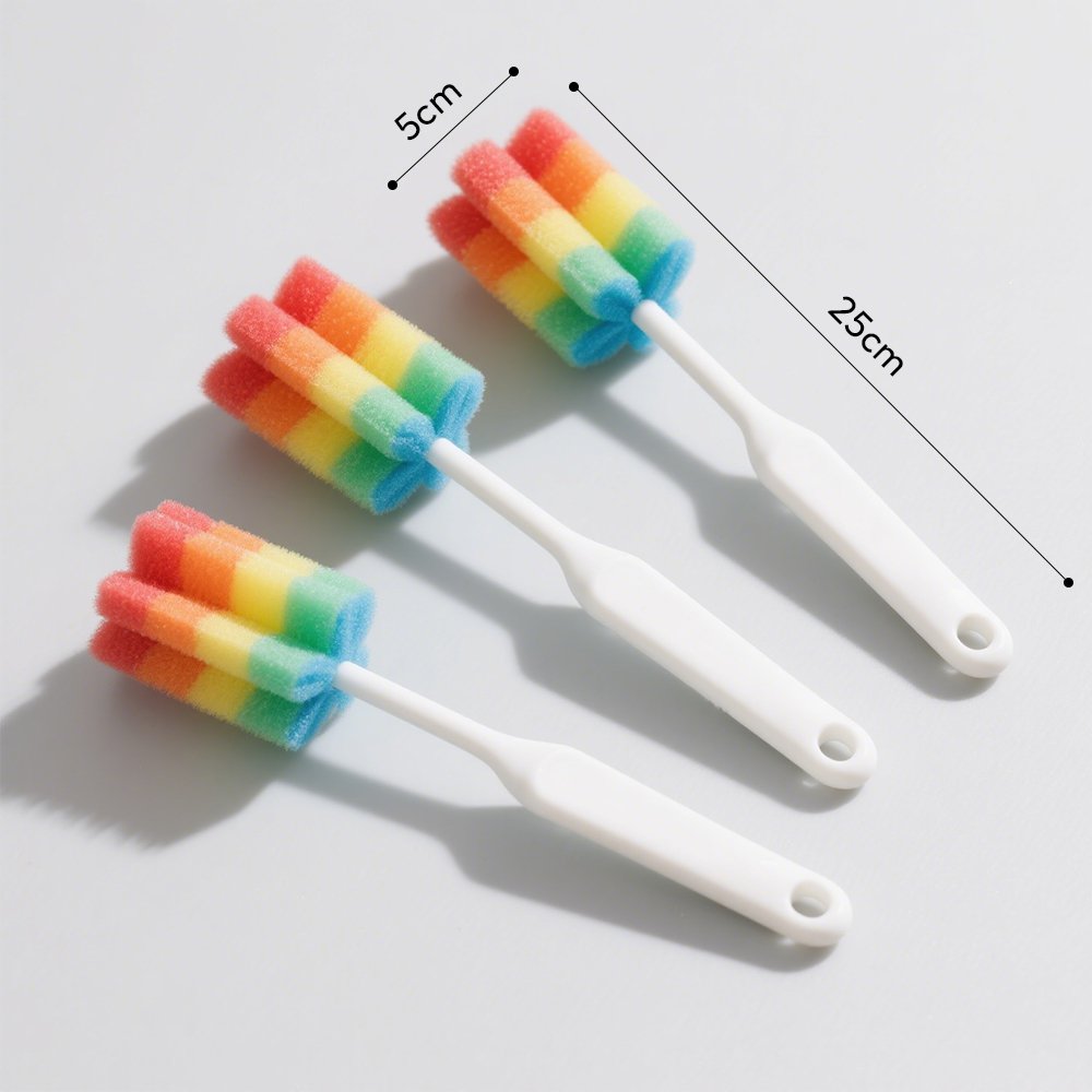長柄で手を濡らさず洗える食器ブラシ