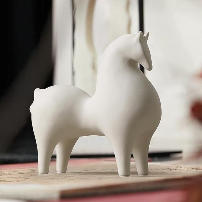 현대 미니멀리스트 세라믹 화이트 호스 거실 홈 오피스 장식