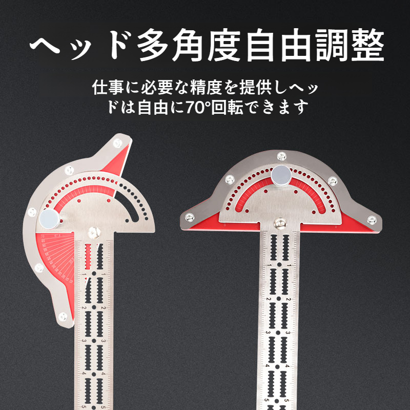 木工インペリアル・デザイン角度定規 エッジ・メトリック木工定規 木工角度英設計工具