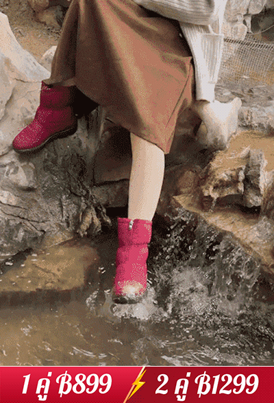 รองเท้าบูทลุยหิมะกันน้ำกันลื่นและรักษาความอบอุ่น