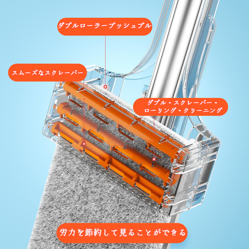 家庭用フラットモップ 省力化レイジー大型パネルアルミ合金ハンドフリーモップ